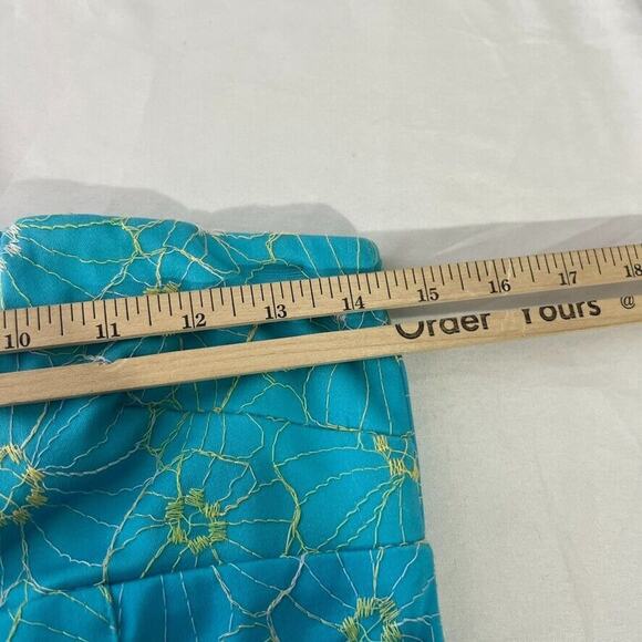 Ruth Women's Strapless Floral Embroidered Dress Size 2 Blue Yellow Bow Accent - Picture 9 of 11